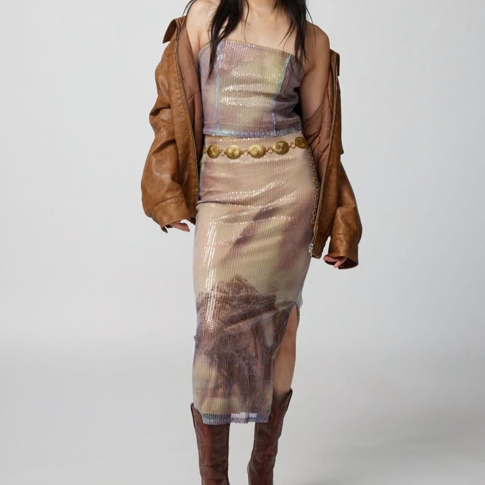 NWOT Urban Outfitters Sequin Skirt Set